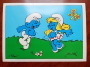POCZTÓWKI retro SMERFY - nr 4 - Tańce , tańcząca para , Smerfetka