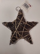 Ozdoba świąteczna, gwiazdka w złotym brokacie 