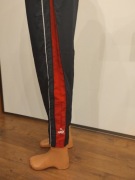 Spodnie dresowe Puma XL XS  granatowo czerwone zamki po bokach unisex 