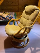 Fotel obrotowo bujany rattan