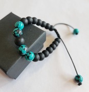 Bransoletka czarno turkusowa
