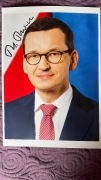 Premier Mateusz Morawiecki autograf plakat zdjęcie PiS