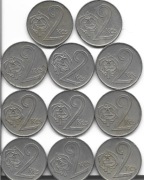 Czechosłowacja 2 korony na sztuki.spis roczników