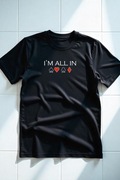 Męska Czarna Koszulka M Im All In Kasyno | Prezent dla Chłopaka