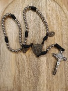 Różaniec linka Paracord stal nierdzewna, kolory 10mm,  wojowniczy. Rosary