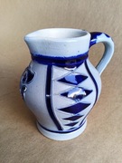 Mały dzbanek z glazury solnej. Niebieski, granatowy. 10,5cm Wazon