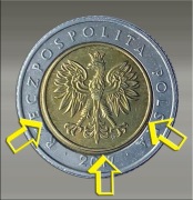 5 ZŁ 2017 [nr 131] MONETA >DESTRUKT> ŹLE OSADZONY RDZEŃ I RANT NA REWERSIE