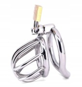Stalowy pas cnoty, klatka na penisa, Chastity Cage z kłódką oring 42mm