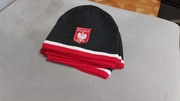 Czapka zimowa ciemny szary kibica Polski patriotyczna WYPRZEDAŻ