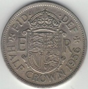 Wielka Brytania 1/2 Half crown pół korony 1956 - 32,3 mm