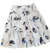 Zara Basic spódniczka plisowana, spódnica biała w kwiaty, rozmiar S, 36