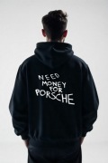 Męska Czarna Bluza M Need Money for Porsche Wersja 2