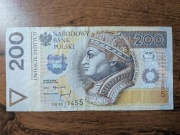 Banknot 200 zl seria YB 1994, seria zastępcza!