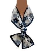 Szaliczek nowy apaszka 100% jedwab gawroszka szalik silk granatowy