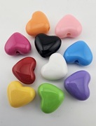 Solidne akrylowe serca serduszka 20szt w pięknych kolorach 14x12mm Mix