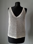 Zara ażurowa bluzka S/36 śmietankowa