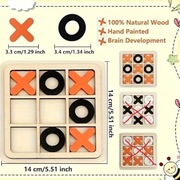 Klasyczny drewniany zestaw do gry w Kółko i Krzyżyk