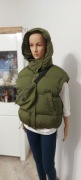 Kamizelka khaki z nerką , bezrękawnik z kapturem. 9