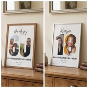 WYJĄTKOWY PERSONALIZOWANY PLAKAT NA KAŻDE URODZINY – FOTOKOLAŻ W RAMIE A4