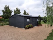 Garaż blaszany kolor palety RAL 6x5 Premium. 