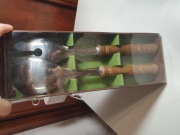 zestaw do sałatek altes Salat-Besteck Jahre Vintage Rusticale Holzgriffe