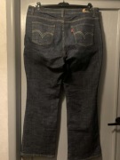 Levi's spodnie jeans dżins bootcut wide leg granatowe casual duże