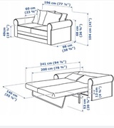 Sofa rozkladana Gronlid Ikea z nowym materacem i pokrowcem