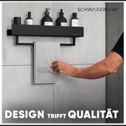 Półka prysznicowa łazienkowa, wieszak na ręczniki metalowa 60cm czarny mat