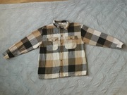 Koszula flanelowa H&M 158 – gruba, beżowo-czarna krata
