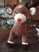 Renifer na szydełku świąteczny wykonany na szydełku PRZECENA