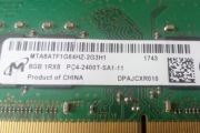 Pamięć RAM SODIMM Micron 8GB DDR4 2400MHz PC4  (Do laptopa) 100% sprawna