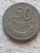 50 groszy z 1957 roku bez znaku mennicy 
