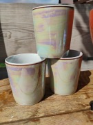 Zestaw 3 kubków. Chodzież Wyjątkowy perłowy wzór Vintage