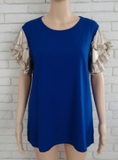 Włoska bluzka złote falbanki plus xl 46 48 