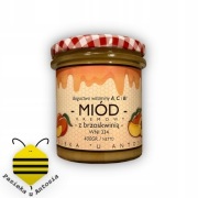 PROMOCJA !!! Miód Kremowy z Brzoskwinią 0,4kg Pasieka U Antosia