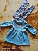 Zestaw, dziewczynka, r.74, sukienka + legginsy,