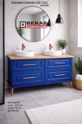 Szafka pod Umywalke Londyn (4-S) Niebieski Szafir Blat Dąb Producent BEKAS 