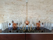 Żyrandol i dwa kinkiety PRL, Elmed Zabrze lata 60 vintage