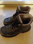 Buty zimowe męskie ocieplane kożuszkiem, sznurowane, rozmiar 43