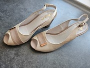 Skórzane sandały Aga r 37 Nowe beżowe/kremowe