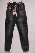 Męskie Joggersy czarne z kieszeniami roz. 31 M Skinny Fit