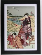 Piękne gejsze 3 - oryginalny drzeworyt japoński