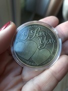 Pamiątkowa moneta KOCHAM CIĘ, walentynki, rocznica, ślub