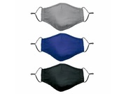 Maseczki bawełniane wielorazowe 3 szt. szare, niebieskie, czarne