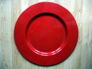 Talerz metal emalia czerwony 33cm taca patera