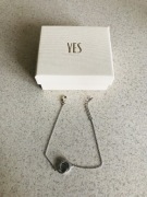 Srebrna bransoletka YES z cyrkoniami