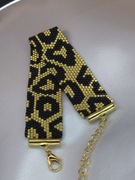Bransoletka szeroka złoto pantera Leopard