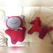 Miś i konik wełniany - rękodzieło