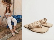 MANGO klapki japonki kremowe 100% skóra naturalna NOWE 37