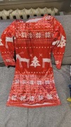 Świąteczna sukienka sweter tuba S/M welurowa piękna błyszcząca